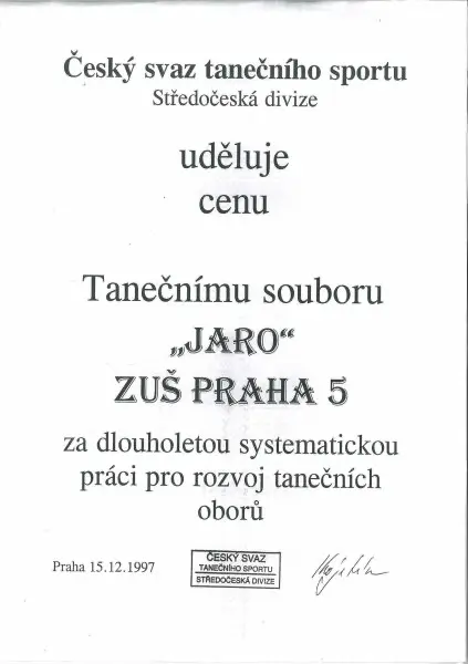 Cena Českého svazu tanečního sportu 1997