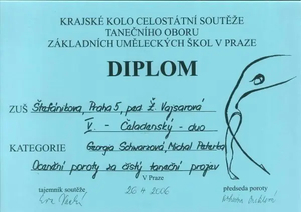 Krajské kolo celostátní soutěže tanečního oboru ZUŠ, Praha 2006