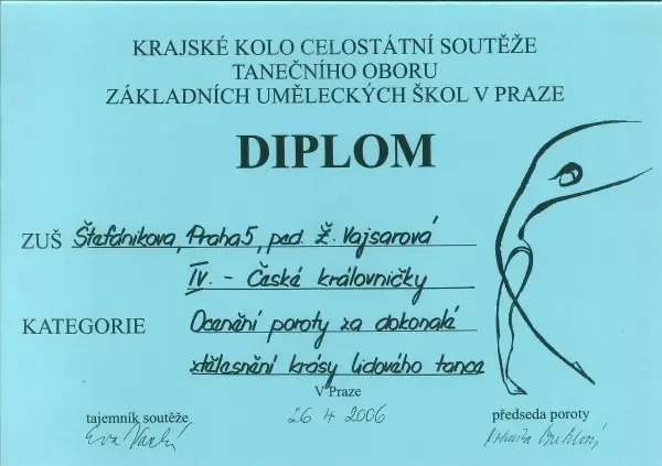 Krajské kolo celostátní soutěže tanečního oboru ZUŠ, Praha 2006