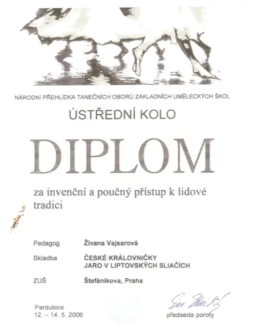 Ústřední kolo Národní přehlídky tanečních oborů ZUŠ, Pardubice 2006