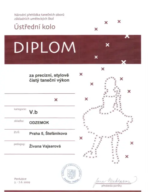 Ústřední kolo Národní přehlídky tanečních oborů ZUŠ, Pardubice 2009
