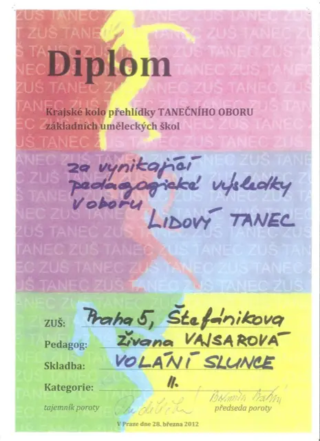 Krajské kolo přehlídky tanečního oboru ZUŠ, Praha 2012
